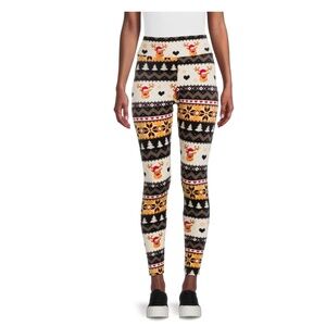 No Boundaries Juniors Christmas Rudolph Fairisle Velour Leggings